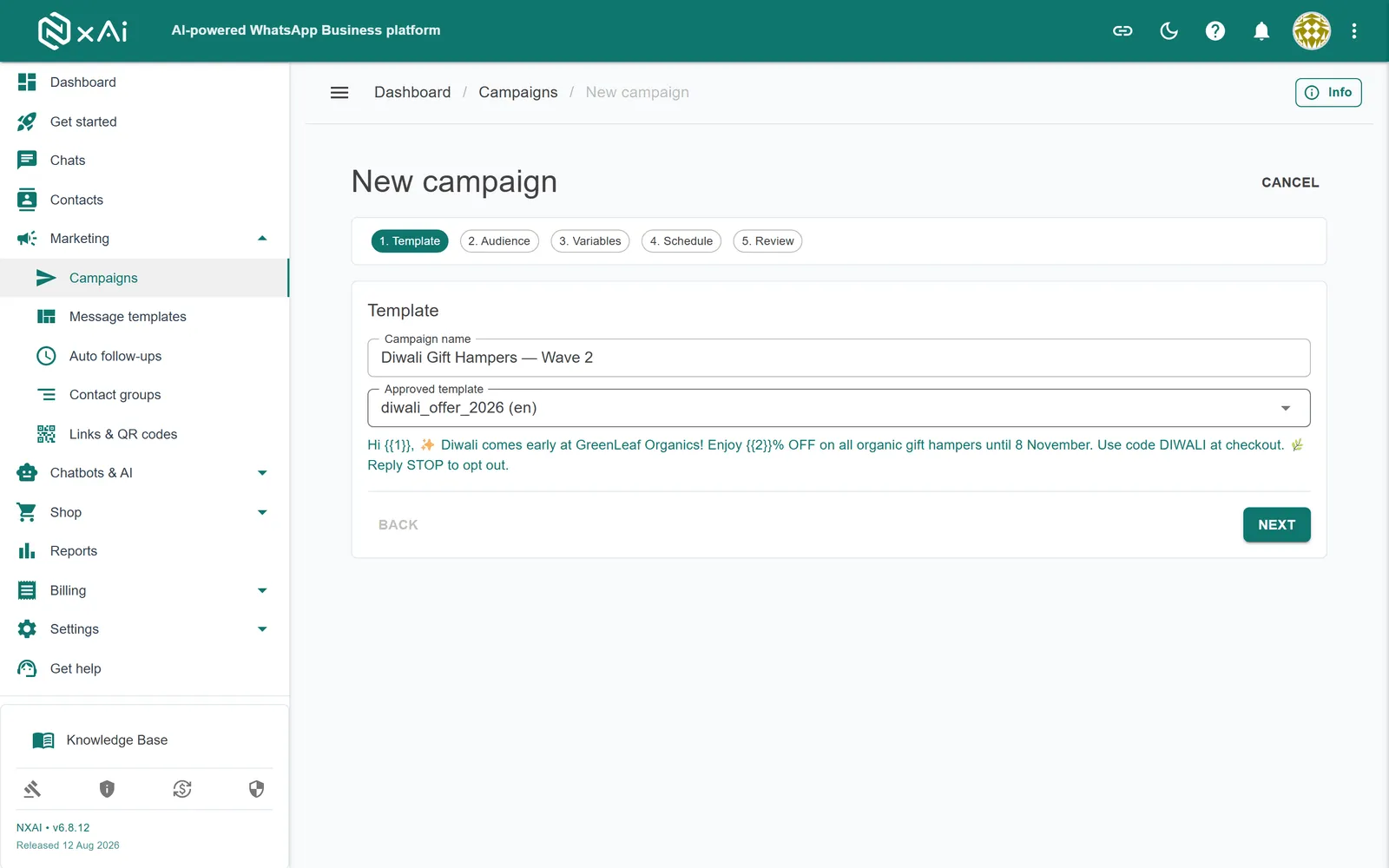 NxAi campaign builder