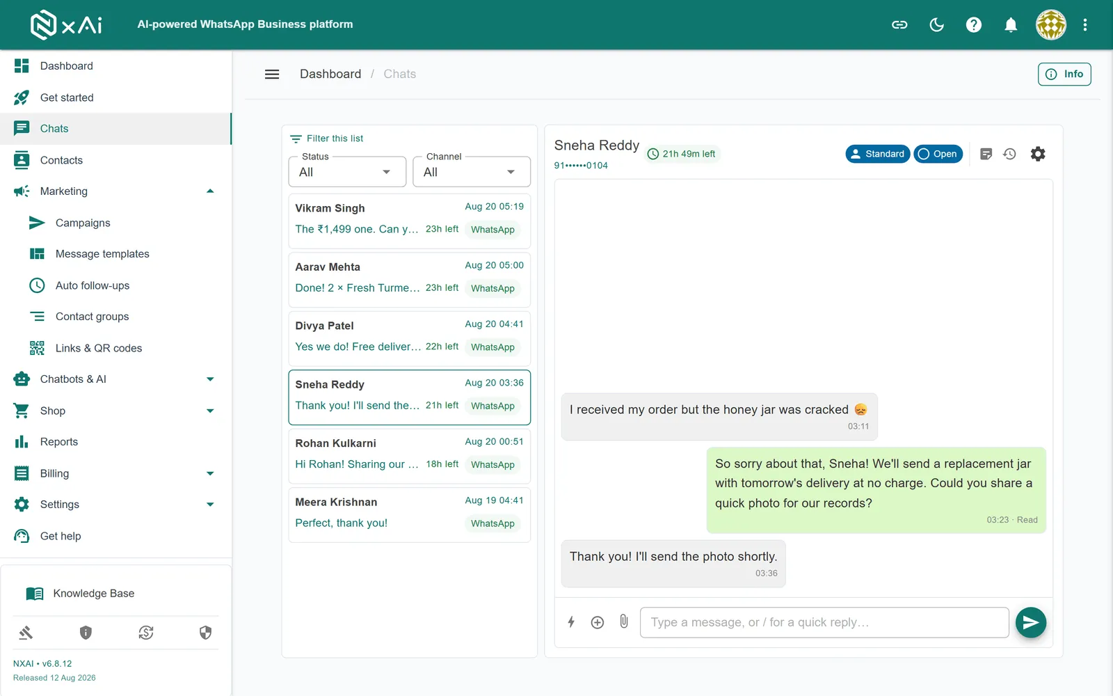 NxAi shared team inbox